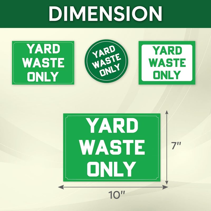 RABOWA Pack 6 Pcs Yard Waste Only Sign Sticker for Trash Cans Garbage Bins Recycling Bin Labels Recycle Signs Indoor Outdoor Home Offices Bumper Stickers Reusable Waterproof Vinyl Decals - Image 2